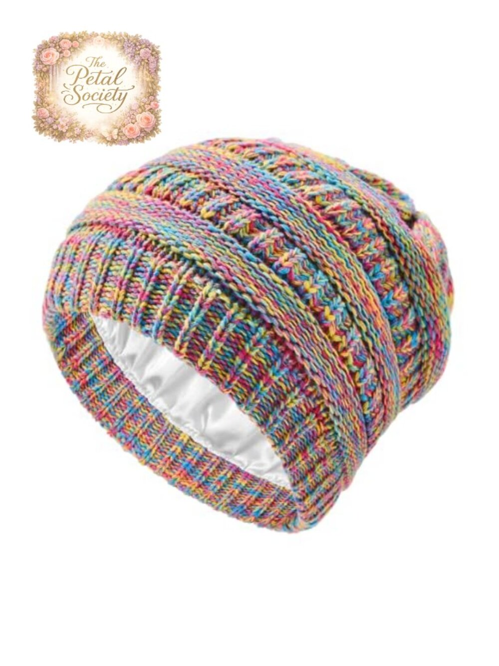 Satin Lined Beanie Warm Slouchy Silk Lined Winter Hat